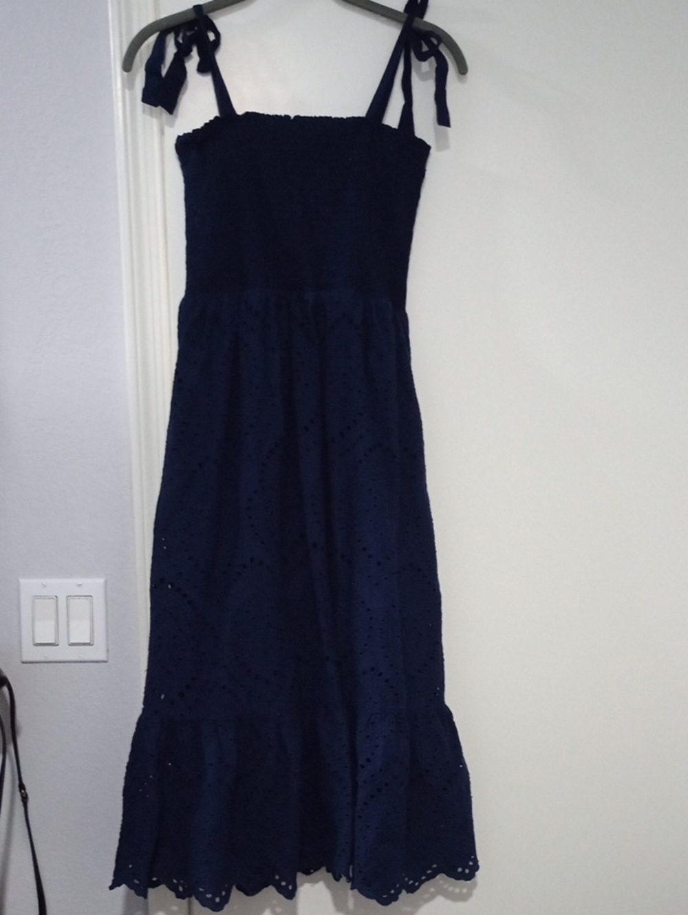 Pink Lily Midnight Blue Smocked Dress Size M/L